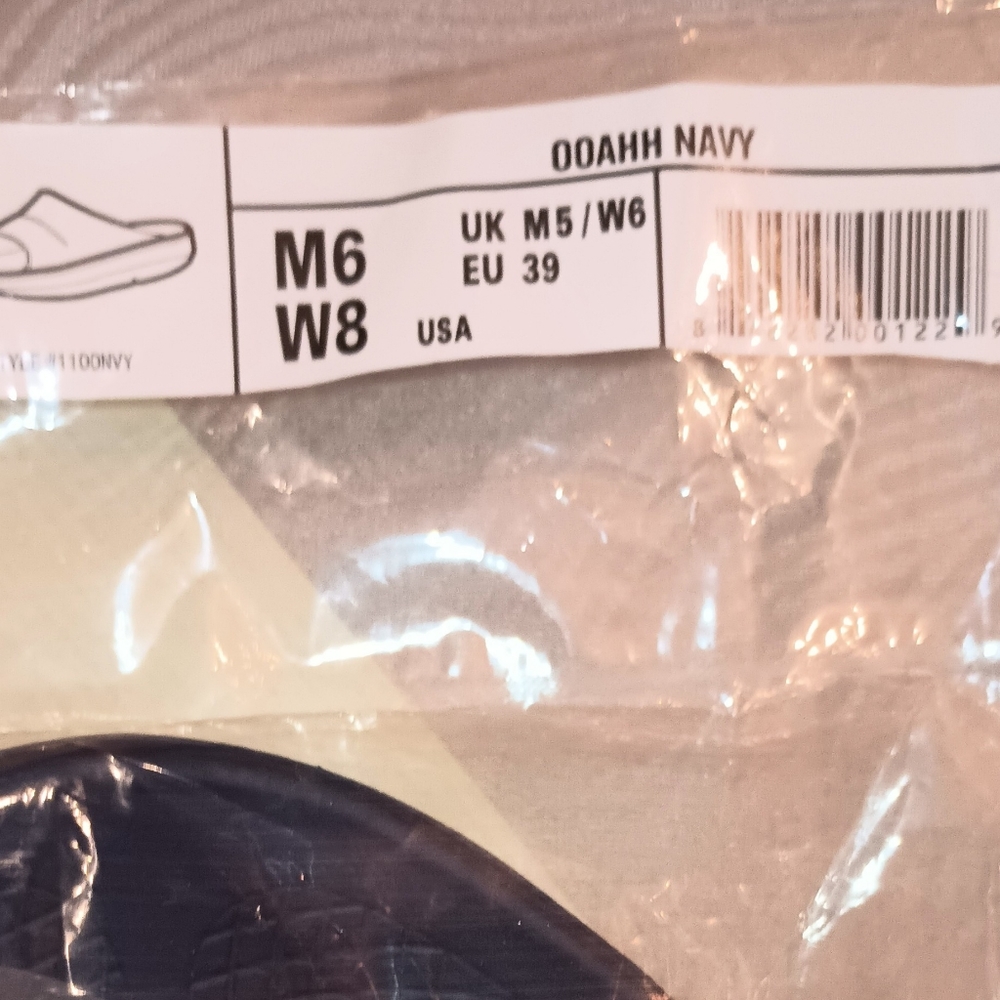 NWT Oofos Navy Blue Slides
